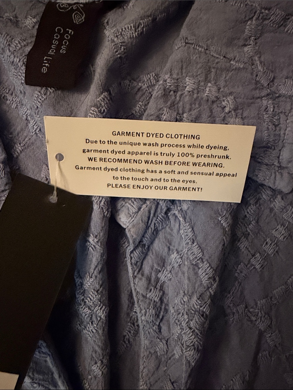 Focus Casual Life Periwinkle Textured Button Down Shirt - Picture 7 of 8